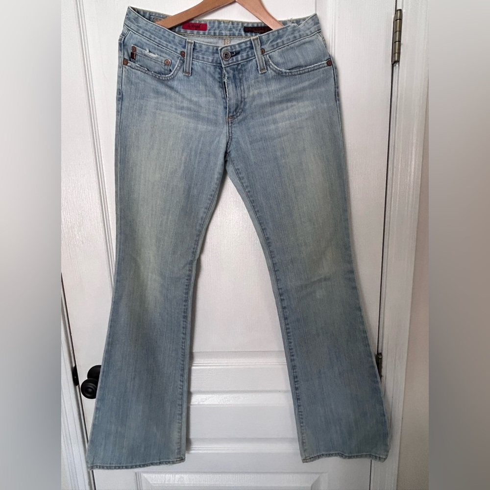 AG Adriano Goldschmied Light Blue Flare Jeans the Angel sz 28 reg